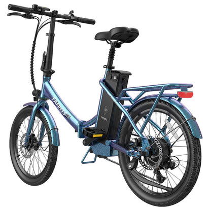 Fafrees F20 Lasting Electric Bike, 250W Motor, 36V 18.2Ah Battery, 20*1.95" Tires, 25km/h Max Speed, 120km Max Range, Mechanical Disc Brakes, SHIMANO 7 Speed - Radiant Teal
