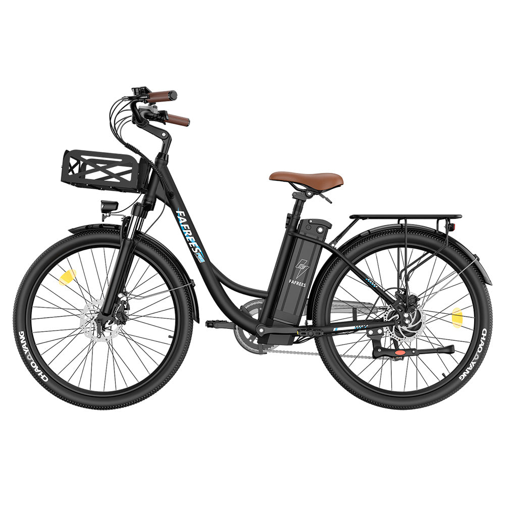 Fafrees F26 Lasting Electric Bike, 250W Motor, 36V 20.3Ah Battery, 26*1.95'' Tires, 25km/h Max Speed, 140km Range, SHIMANO 7 Speed, Mechanical Disc Brakes, 2.3-inch LCD Display - Black
