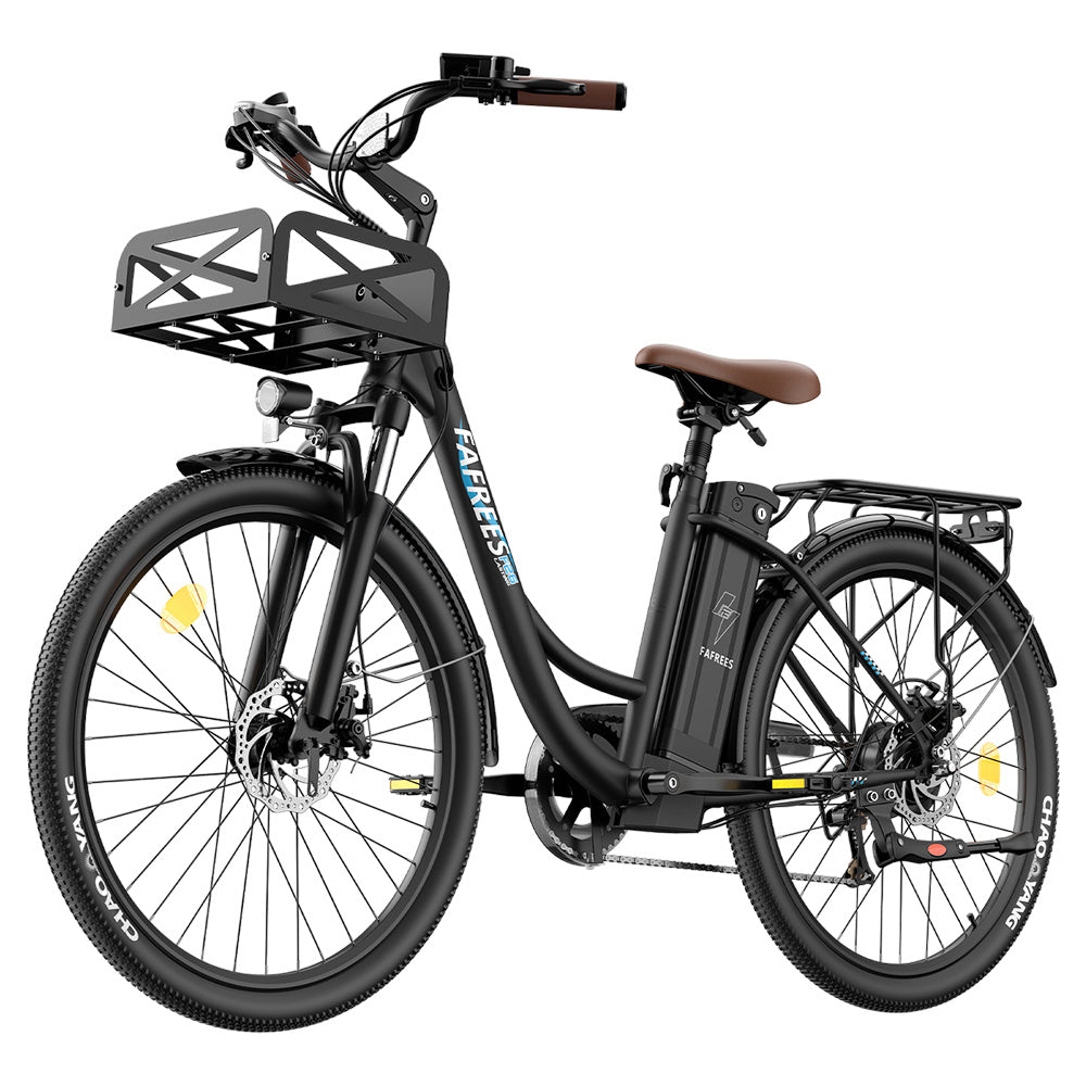 Fafrees F26 Lasting Electric Bike, 250W Motor, 36V 20.3Ah Battery, 26*1.95'' Tires, 25km/h Max Speed, 140km Range, SHIMANO 7 Speed, Mechanical Disc Brakes, 2.3-inch LCD Display - Black