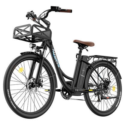 Fafrees F26 Lasting Electric Bike, 250W Motor, 36V 20.3Ah Battery, 26*1.95'' Tires, 25km/h Max Speed, 140km Range, SHIMANO 7 Speed, Mechanical Disc Brakes, 2.3-inch LCD Display - Black