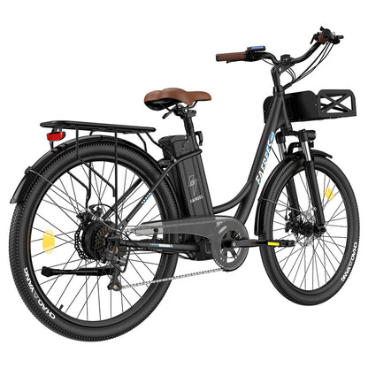 Fafrees F26 Lasting Electric Bike, 250W Motor, 36V 20.3Ah Battery, 26*1.95'' Tires, 25km/h Max Speed, 140km Range, SHIMANO 7 Speed, Mechanical Disc Brakes, 2.3-inch LCD Display - Black