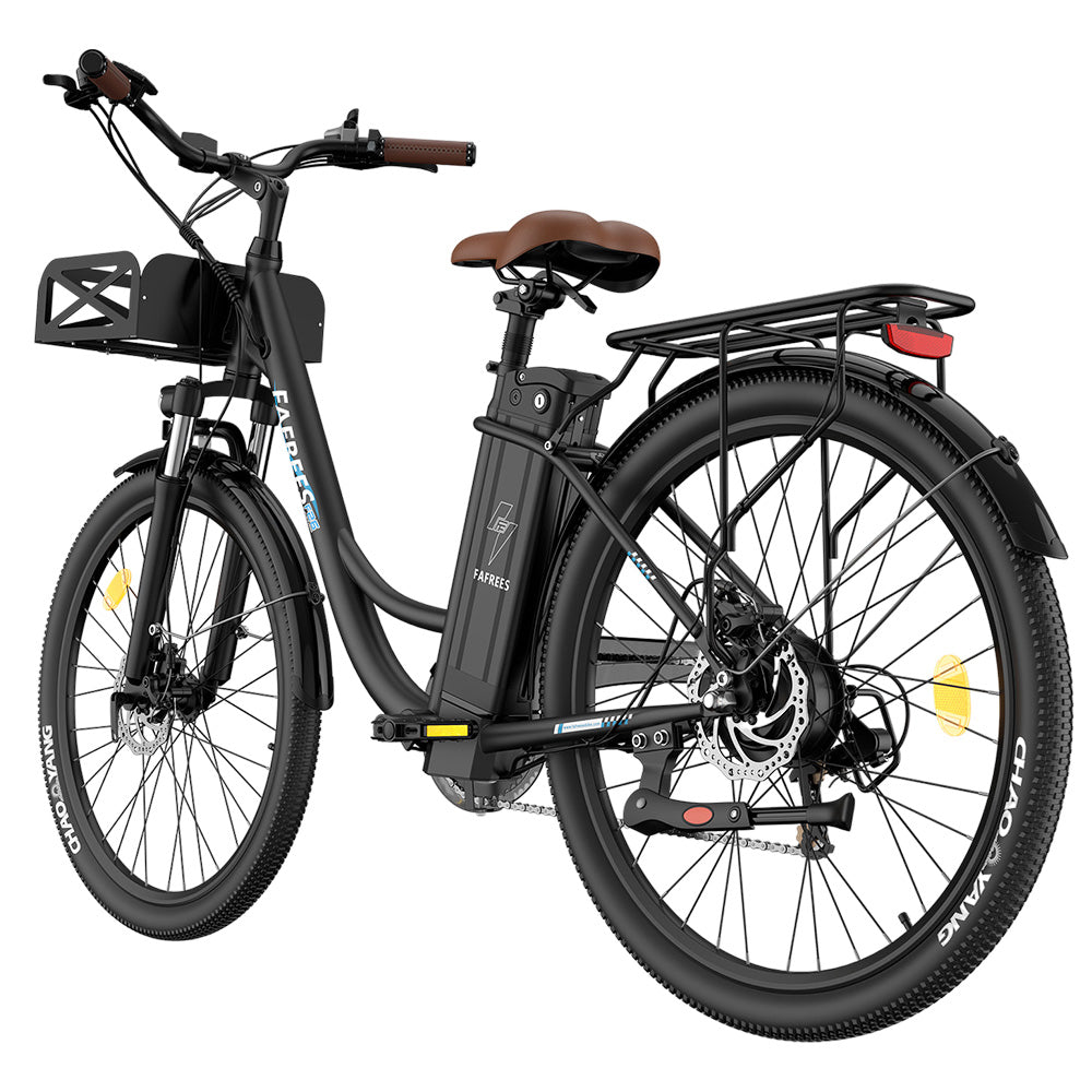 Fafrees F26 Lasting Electric Bike, 250W Motor, 36V 20.3Ah Battery, 26*1.95'' Tires, 25km/h Max Speed, 140km Range, SHIMANO 7 Speed, Mechanical Disc Brakes, 2.3-inch LCD Display - Black