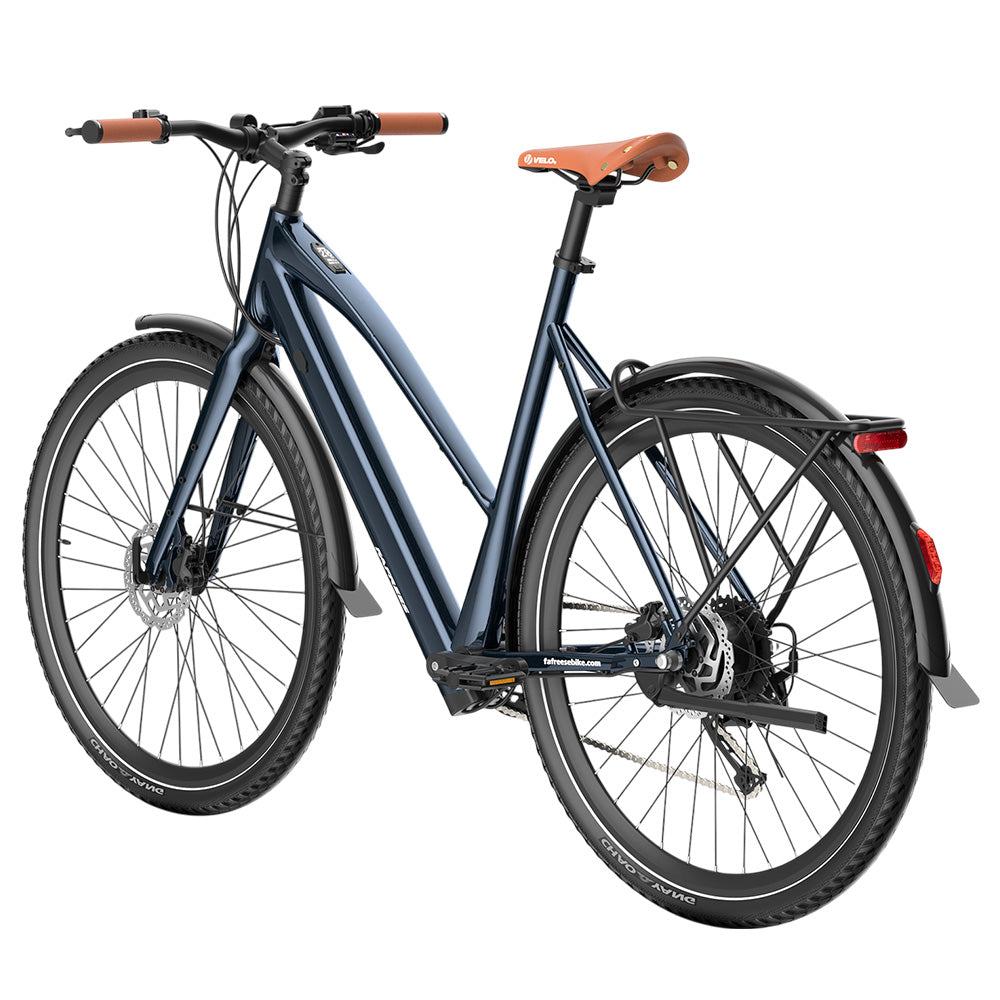 Fafrees F700W Electric Bike, 250W Motor, 36V 10Ah Battery, 700*42C Tires, 25km/h Max Speed, 100km Max Range, Hydraulic Disc Brakes, Torque Sensor, SHIMANO CUES 9-speed - Blue