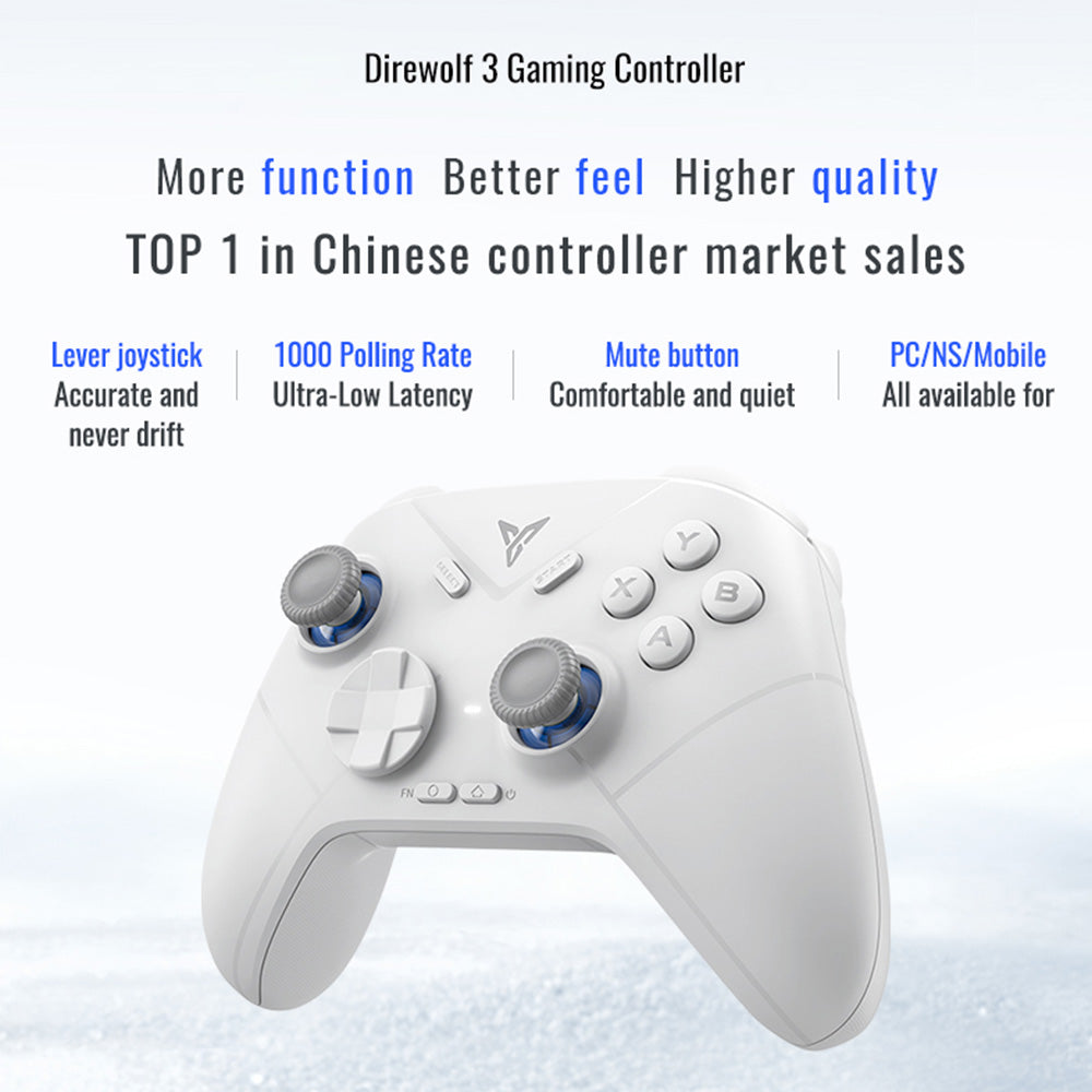 Flydigi Direwolf 3 Gaming Controller, Hall Effect Trigger, 1000Hz Polling Rate, Compatible with PC / Switch / Apple / Android