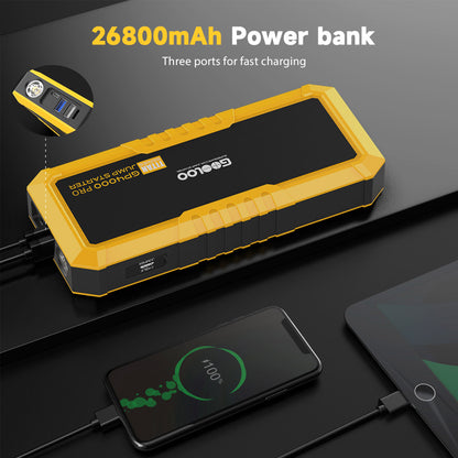 GOOLOO GP4000 PRO Jump Starter, 26800mAh Power Bank, 4000A Peak, 15V 10A DC Output, 1W White LED, 10L Diesel