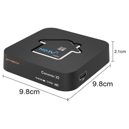 GTMEDIA HDTV Converter X1 TV Box, Android 11, ATSC 3.0 DRM, DVR Recording, 4K HDR, Built-in Miracast, 2GB RAM 32GB ROM, Bluetooth 5.0, 2.4G/5G WiFi - US Plug