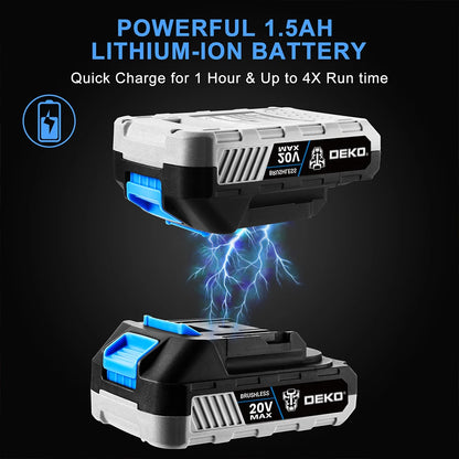 【Svetová premiéra】 Akumulátorový bezuhlíkový kľúč DEKO 20V MAX 350N.m elektrický rázový uťahovák s vysokým krútiacim momentom Elektrické náradie (DKBW20XL01)
