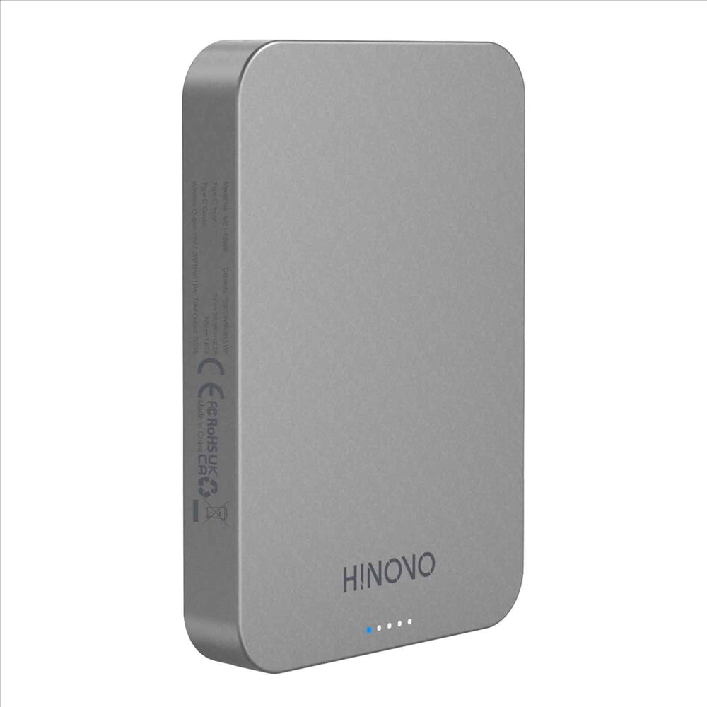 HINOVO MB1-10000 Wireless Portable Charger 10000mAh Magnetic Power Bank Wireless Magnetic Juice Battery Pack, Compatible with MagSafe Magnetic Phone Case, Wireless Charging Battery Pack for iPhone 14/13/12 Series Fast-Charging Ultra Slim &amp; Light