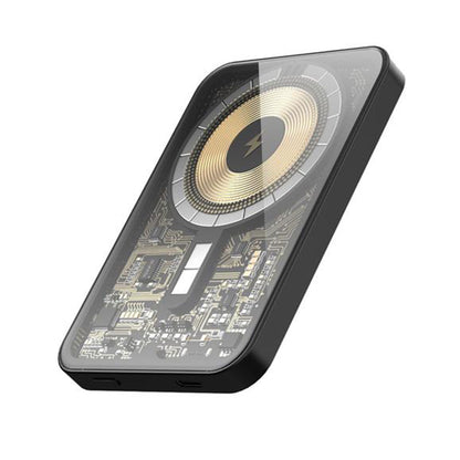 HINOVO MB1-5000xb Wireless Portable Charger, 5000mAh Magnetic Wireless Power Bank, PD 20W Fast Charging, Cyberpunk Style