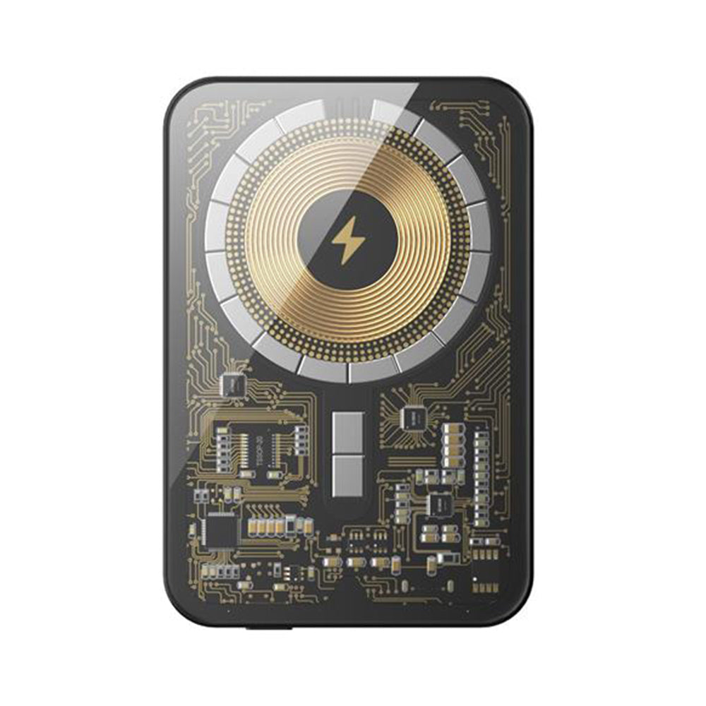 HINOVO MB1-5000xb Wireless Portable Charger, 5000mAh Magnetic Wireless Power Bank, PD 20W Fast Charging, Cyberpunk Style