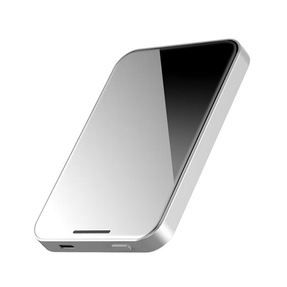 HINOVO MB1-5000xw Wireless Portable Charger, 5000mAh Magnetic Wireless Power Bank, PD 20W Fast Charging, Cyberpunk Style - Mirror White