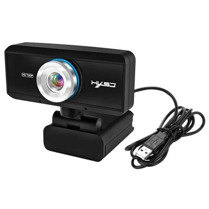 HXSJ S90 720P HD Webcam USB Compatible Adjustable Angle Automatic Color Correction Built-in Sound-absorbing Microphone For Laptop Desktop TV - Black