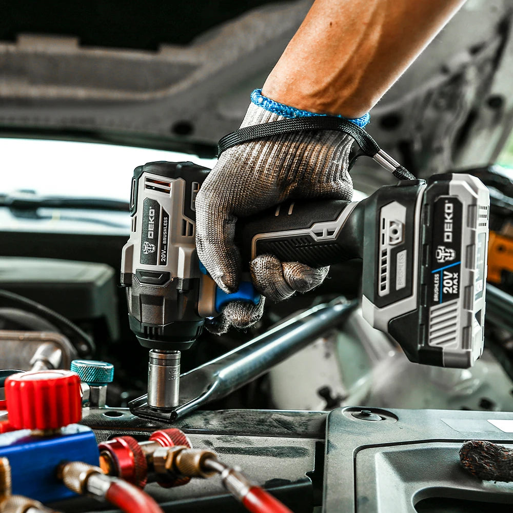 【Svetová premiéra】 Akumulátorový bezuhlíkový kľúč DEKO 20V MAX 350N.m elektrický rázový uťahovák s vysokým krútiacim momentom Elektrické náradie (DKBW20XL01)
