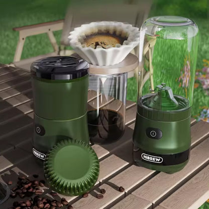 HiBREW G2 3in1 Coffee Grinder, 2000mAh Double Cup, Fruit Mixers Juicers Blender Ice Crusher, for Camping or Journey