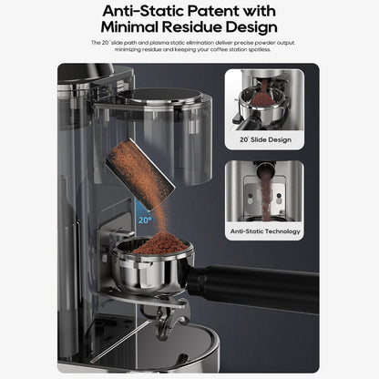 HiBREW G7 Coffee Grinder, 48 Grind Settings, Anti-Static Technology, Stainless Steel Conical Burr, Touch Panel, Compatible with 51/54/58mm Portafilters, Hands-Free Coffee Grinding