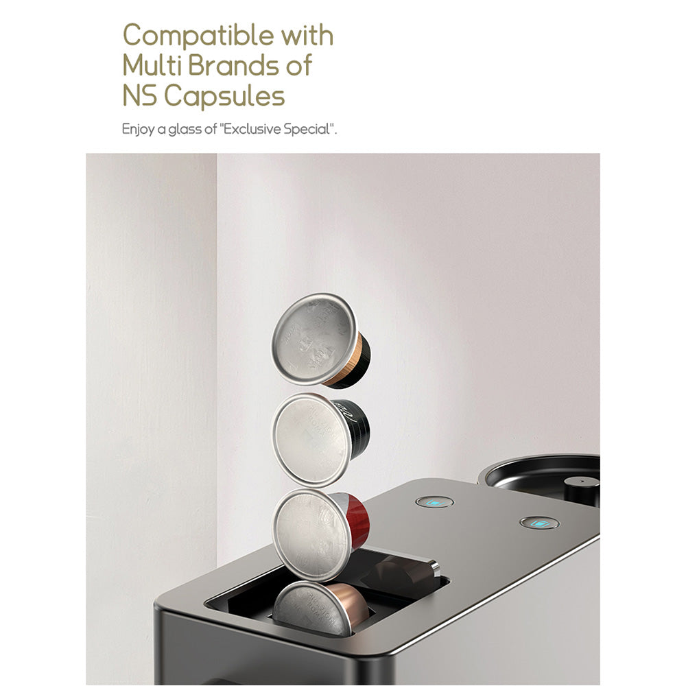 HiBREW H15 Nes Capsule Coffee Machine, 20 Bar High-pressure Extraction, Removable Milk Tank, Adjustable Temperature &amp; Capacity