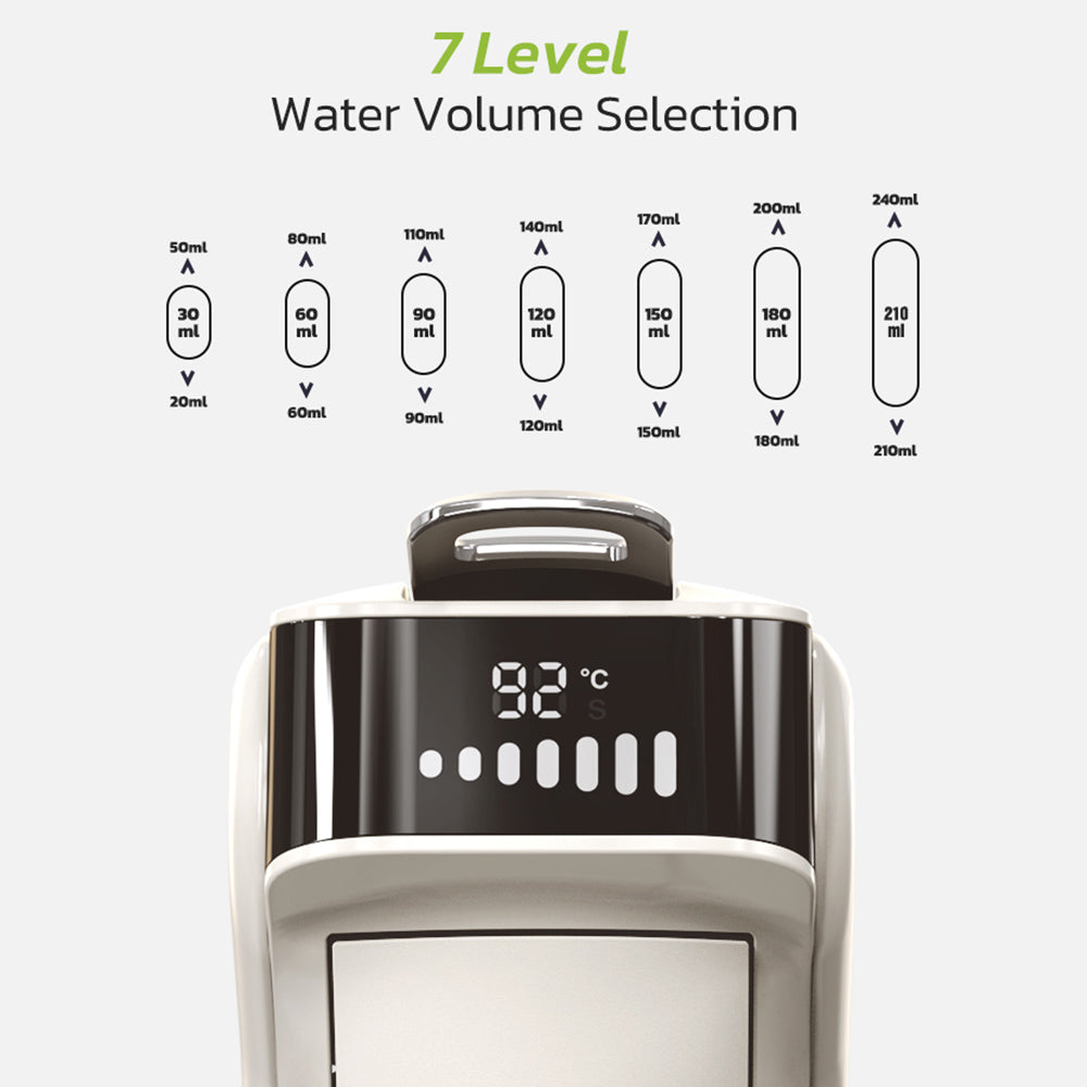 HiBREW H1B 6-in-1 Pods Coffee Maker, 600ml Water Tank, 19 Bar Pressure Extraction, Cold/Hot Mode, LED Indicator, for Kcup*/Nes*/DG*/Espresso Powder, Beige