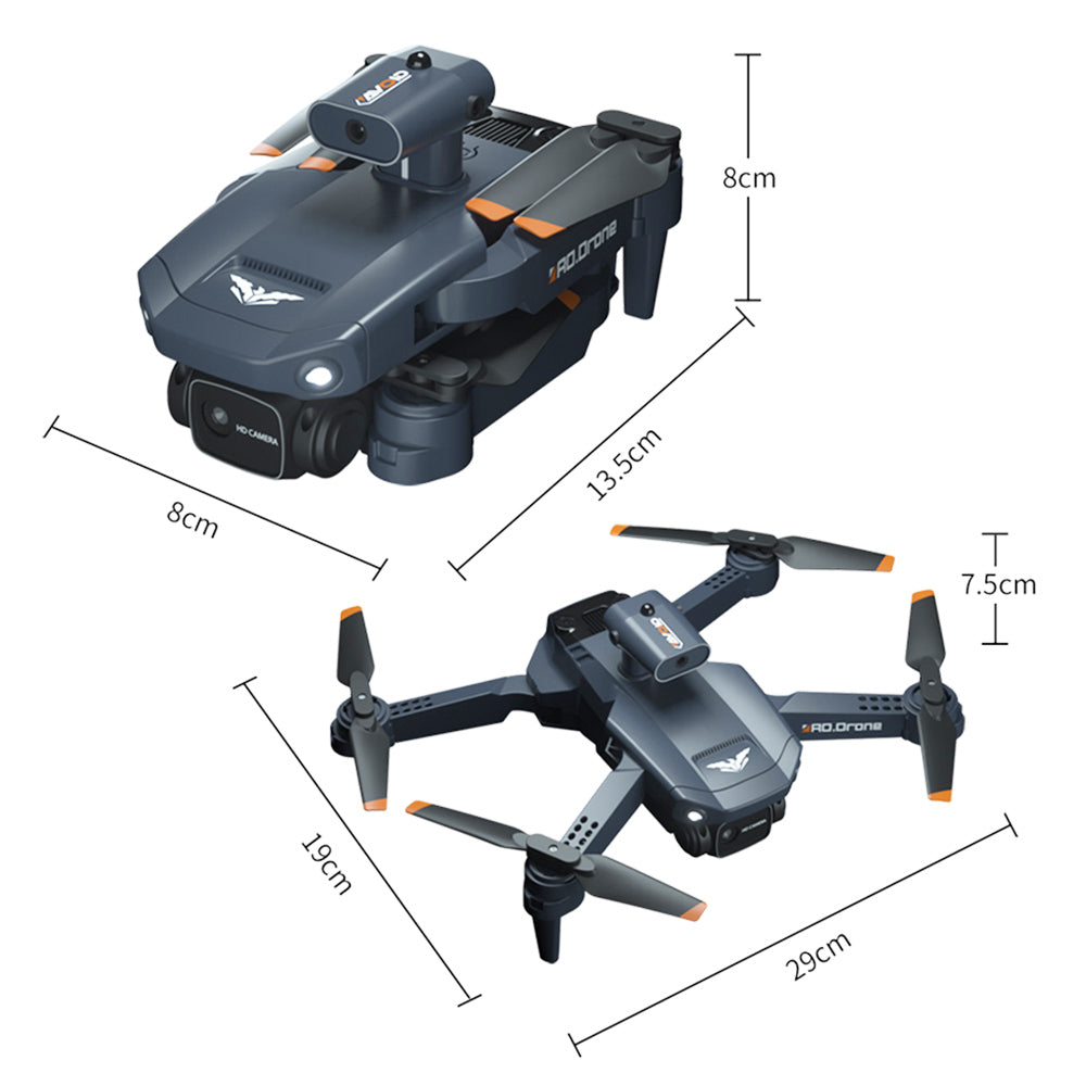 JJRC H106 4K Camera All-Round Obstacle Avoidance Foldable RC Drone Dual Camera Three Batteries - Orange