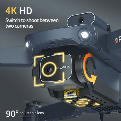 JJRC H106 4K Camera All-Round Obstacle Avoidance Foldable RC Drone Dual Camera Three Batteries - Orange