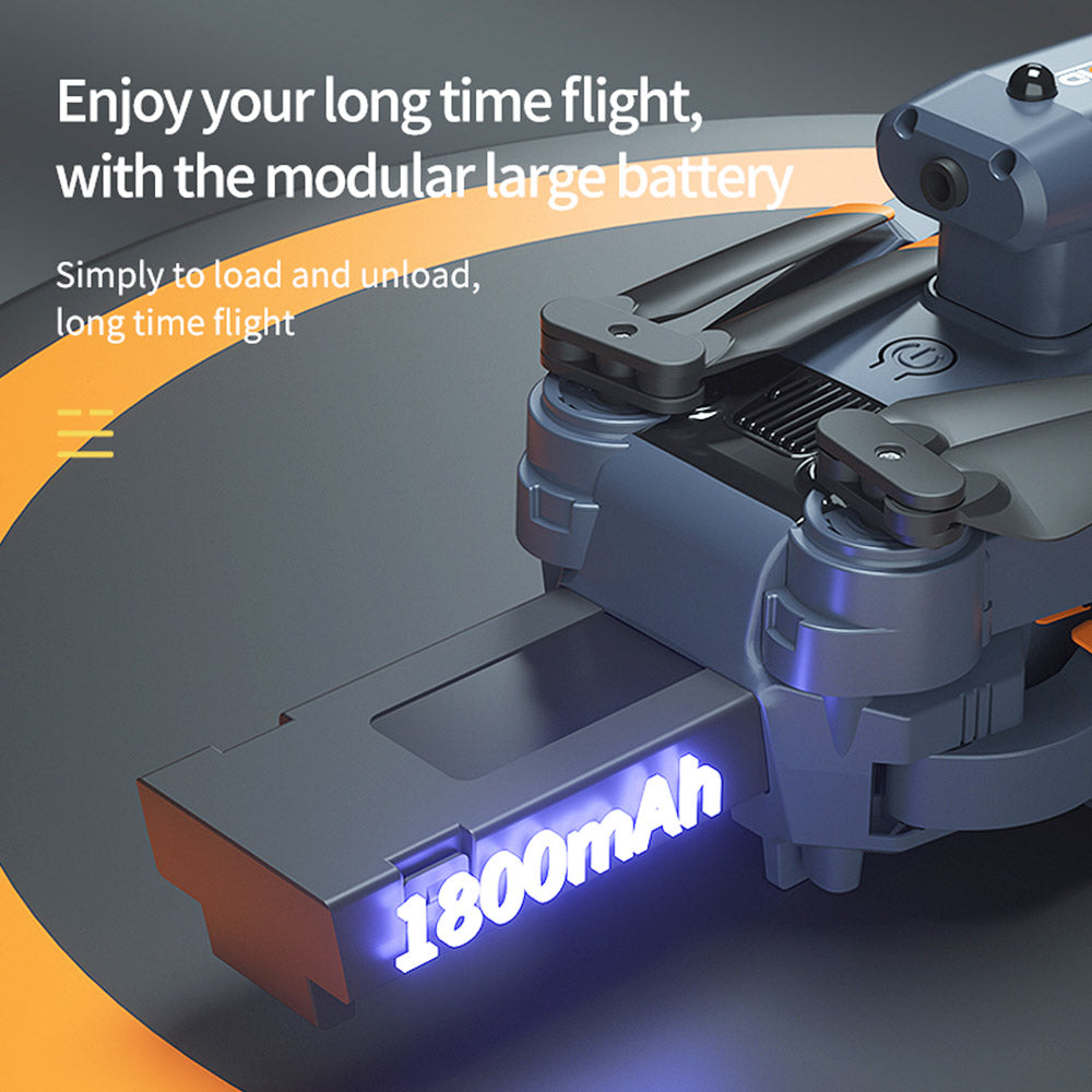 JJRC H106 4K Camera All-Round Obstacle Avoidance Foldable RC Drone Dual Camera Three Batteries - Orange