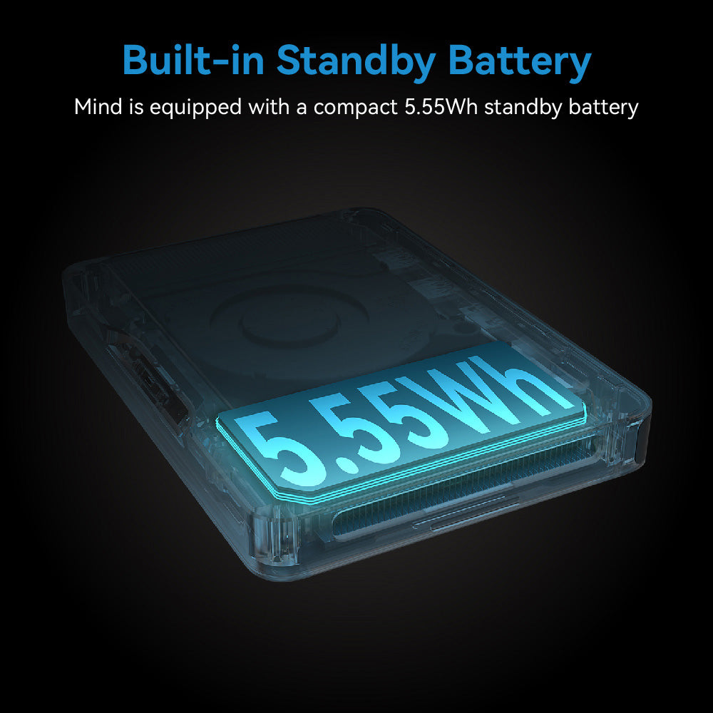 KHADAS Mind Premium Mini PC Portable Workstation, Intel Core i7-1360P 12 Cores Up to 5.0GHz, 32GB RAM 1TB SSD, WiFi 6E Bluetooth 5.2, Built-in 5.55Wh Battery, 2*USB Type-C 1*HDMI 2.0 2*USB 3.2, Mind App - EU Plug