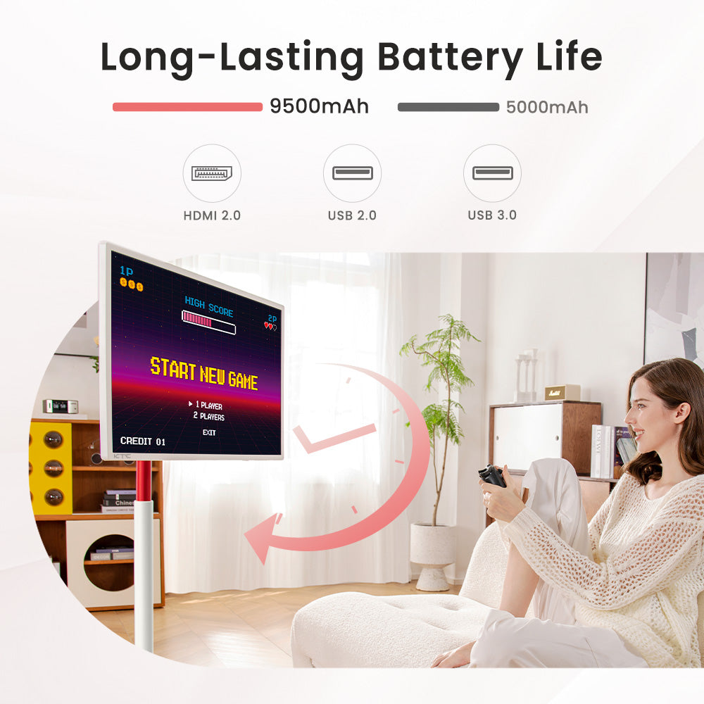 KTC A32Q7 Pro Mobile Monitor, 32'' 4K Touchscreen, WiFi6, Android 13, RK3588S 8 Core, Google EDLA Certification, 9500mAh Battery, 8GB RAM 128GB ROM, Adjustable Angles, 1*HDMI 2.0, 1*USB 3.0, 1*USB 2.0