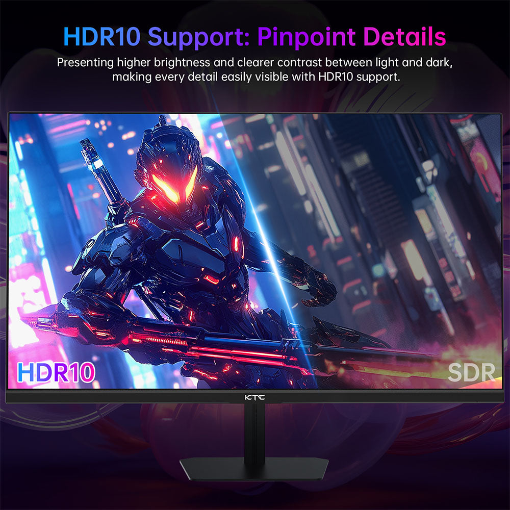 KTC H24F8 Gaming Monitor, 23.8'' 1920*1080 16:9 Fast IPS Screen, 180Hz Refresh Rate, 1ms Response Time, 1000:1 Contrast Ratio, HDR10, 135% sRGB, Adaptive-Sync, Dynamic Action Sync, Game Assist, Low Blue Light &amp; Flicker-Free, VESA Mount