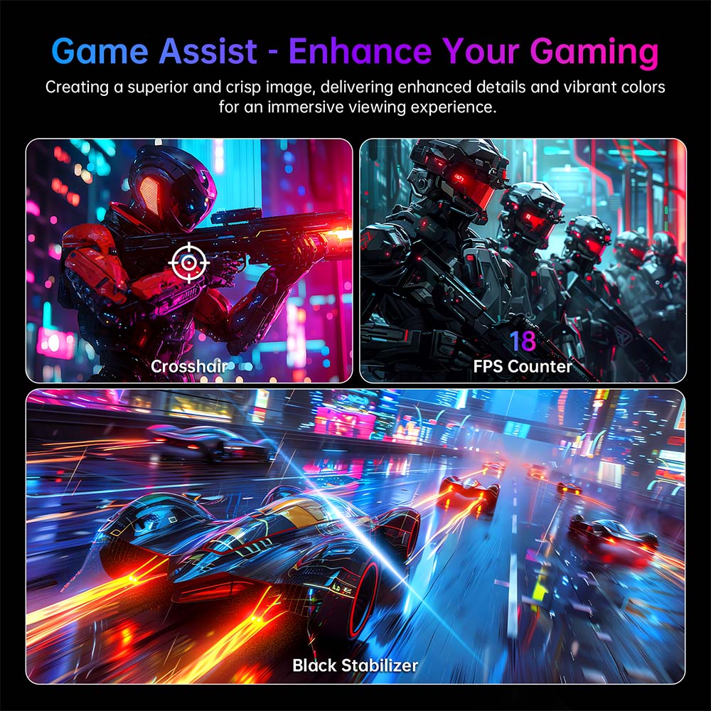 KTC H24F8 Gaming Monitor, 23.8'' 1920*1080 16:9 Fast IPS Screen, 180Hz Refresh Rate, 1ms Response Time, 1000:1 Contrast Ratio, HDR10, 135% sRGB, Adaptive-Sync, Dynamic Action Sync, Game Assist, Low Blue Light &amp; Flicker-Free, VESA Mount