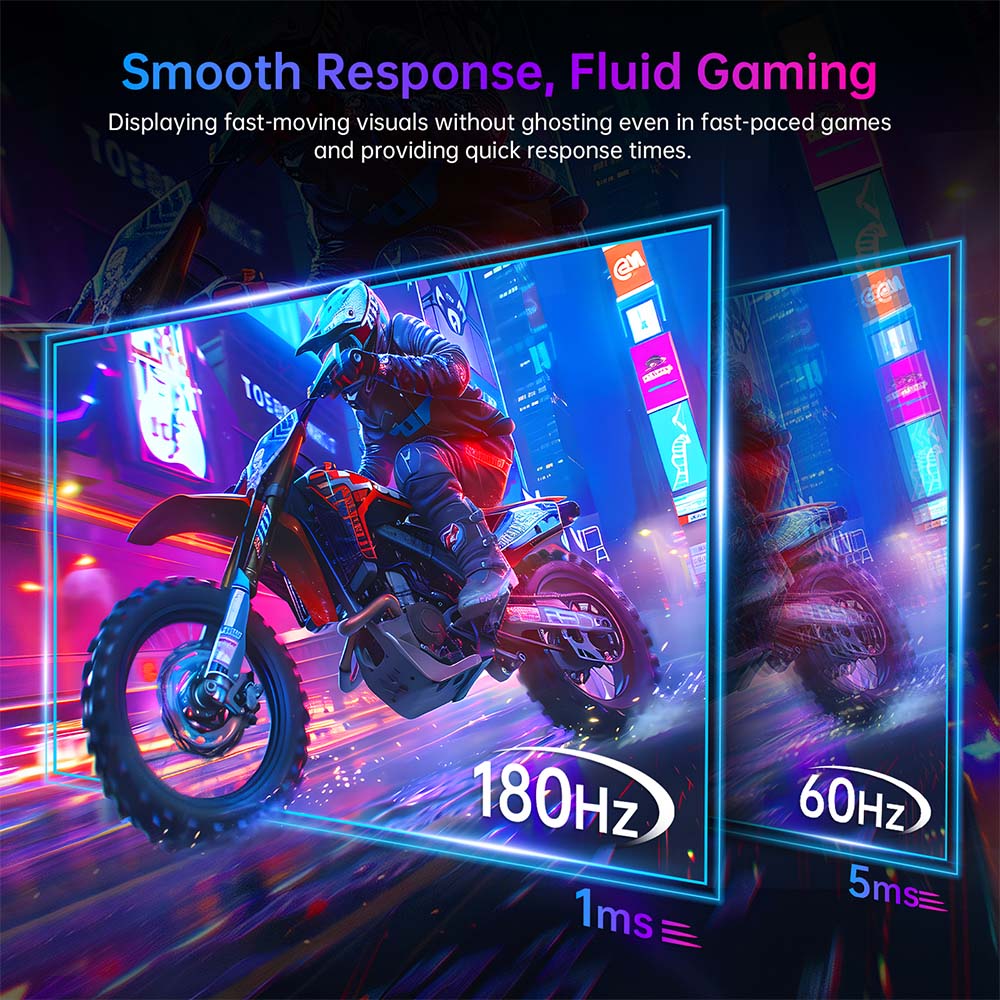 KTC H24F8 Gaming Monitor, 23.8'' 1920*1080 16:9 Fast IPS Screen, 180Hz Refresh Rate, 1ms Response Time, 1000:1 Contrast Ratio, HDR10, 135% sRGB, Adaptive-Sync, Dynamic Action Sync, Game Assist, Low Blue Light &amp; Flicker-Free, VESA Mount
