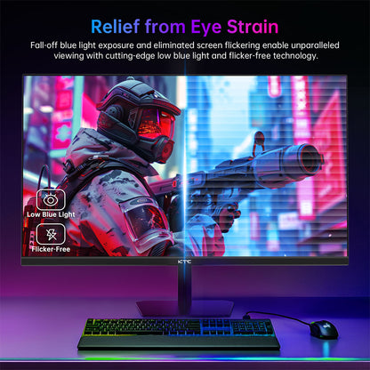 KTC H24F8 Gaming Monitor, 23.8'' 1920*1080 16:9 Fast IPS Screen, 180Hz Refresh Rate, 1ms Response Time, 1000:1 Contrast Ratio, HDR10, 135% sRGB, Adaptive-Sync, Dynamic Action Sync, Game Assist, Low Blue Light &amp; Flicker-Free, VESA Mount