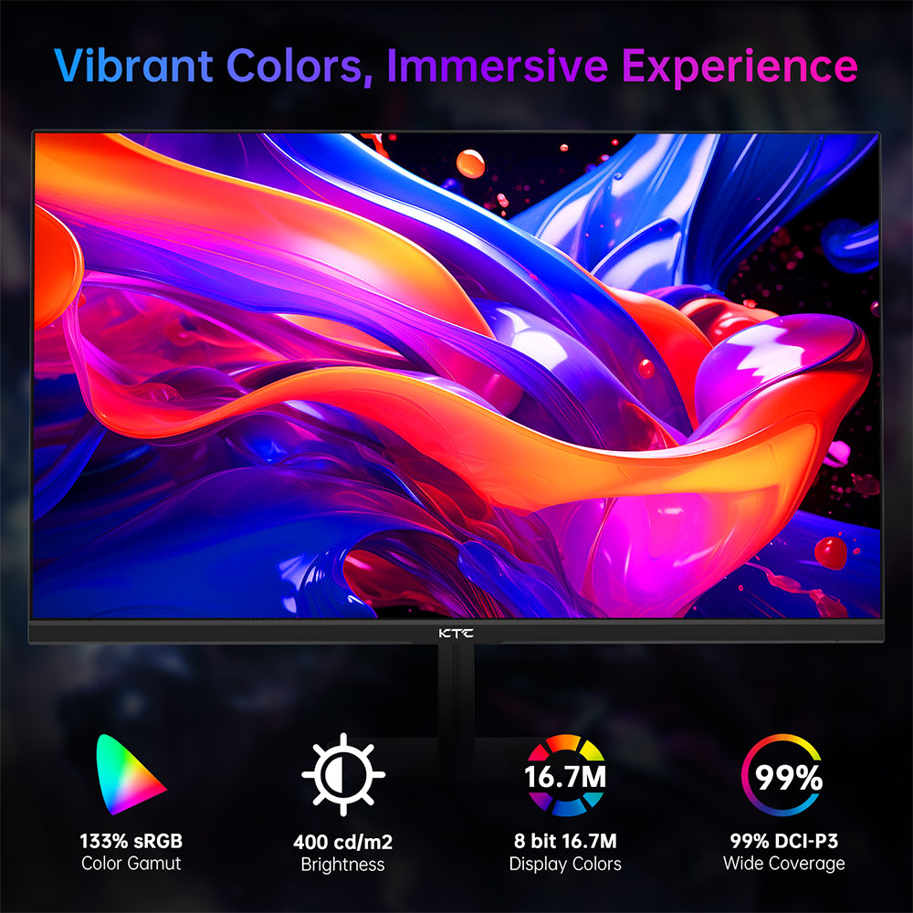 KTC H24F8 Gaming Monitor, 23.8'' 1920*1080 16:9 Fast IPS Screen, 180Hz Refresh Rate, 1ms Response Time, 1000:1 Contrast Ratio, HDR10, 135% sRGB, Adaptive-Sync, Dynamic Action Sync, Game Assist, Low Blue Light &amp; Flicker-Free, VESA Mount