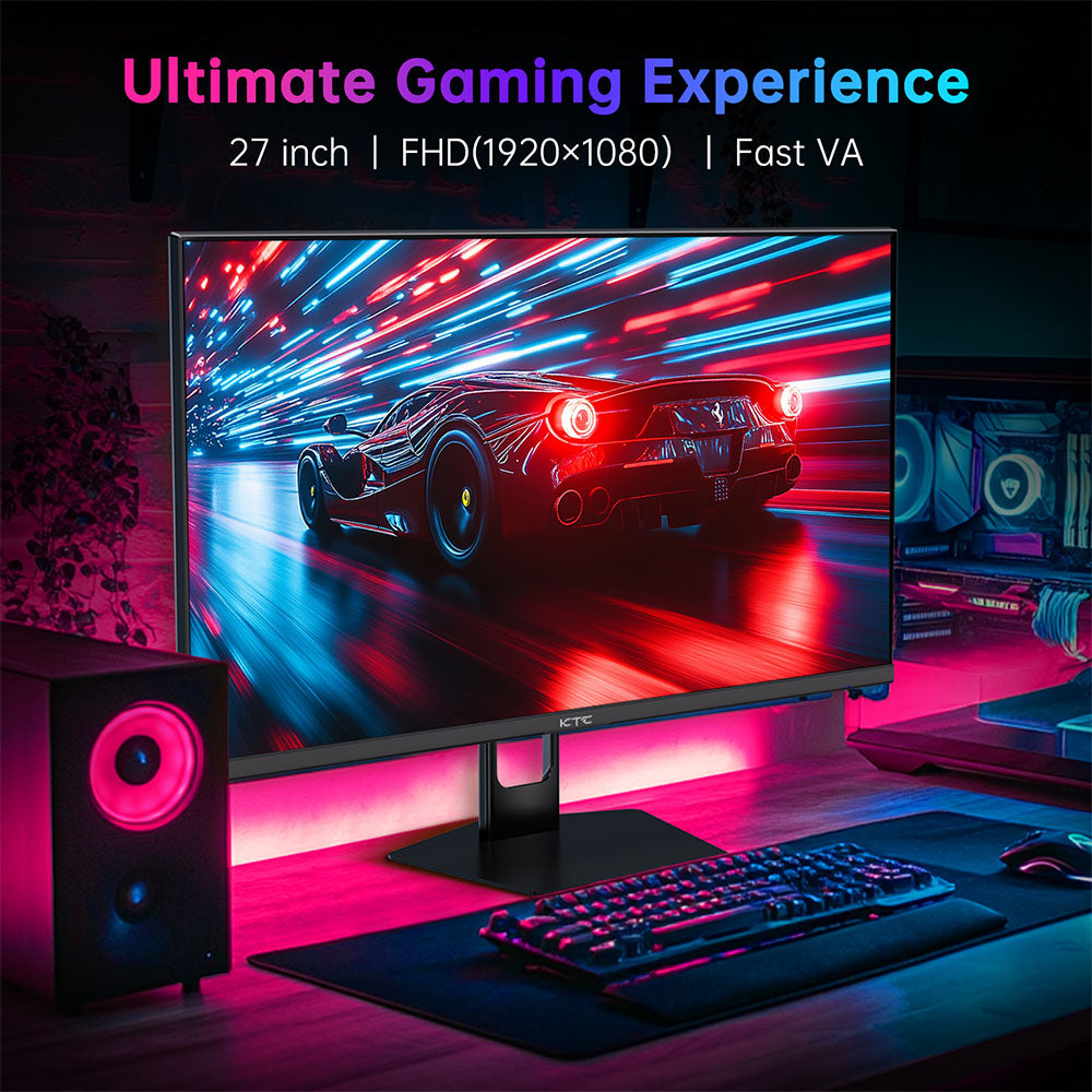 KTC H27E22P Gaming Monitor, 27 inch 1920*1080 FHD FAST VA Panel, 4000:1 Contrast Ratio, 280Hz High Refresh, 1ms GTG Response Time, FreeSync &amp; G-Sync, HDR10, Low Blue Light &amp; Flicker-Free, 2*HDMI 2.0, 1*DP 1.4, 1*USB 2.0, 1*Earphone