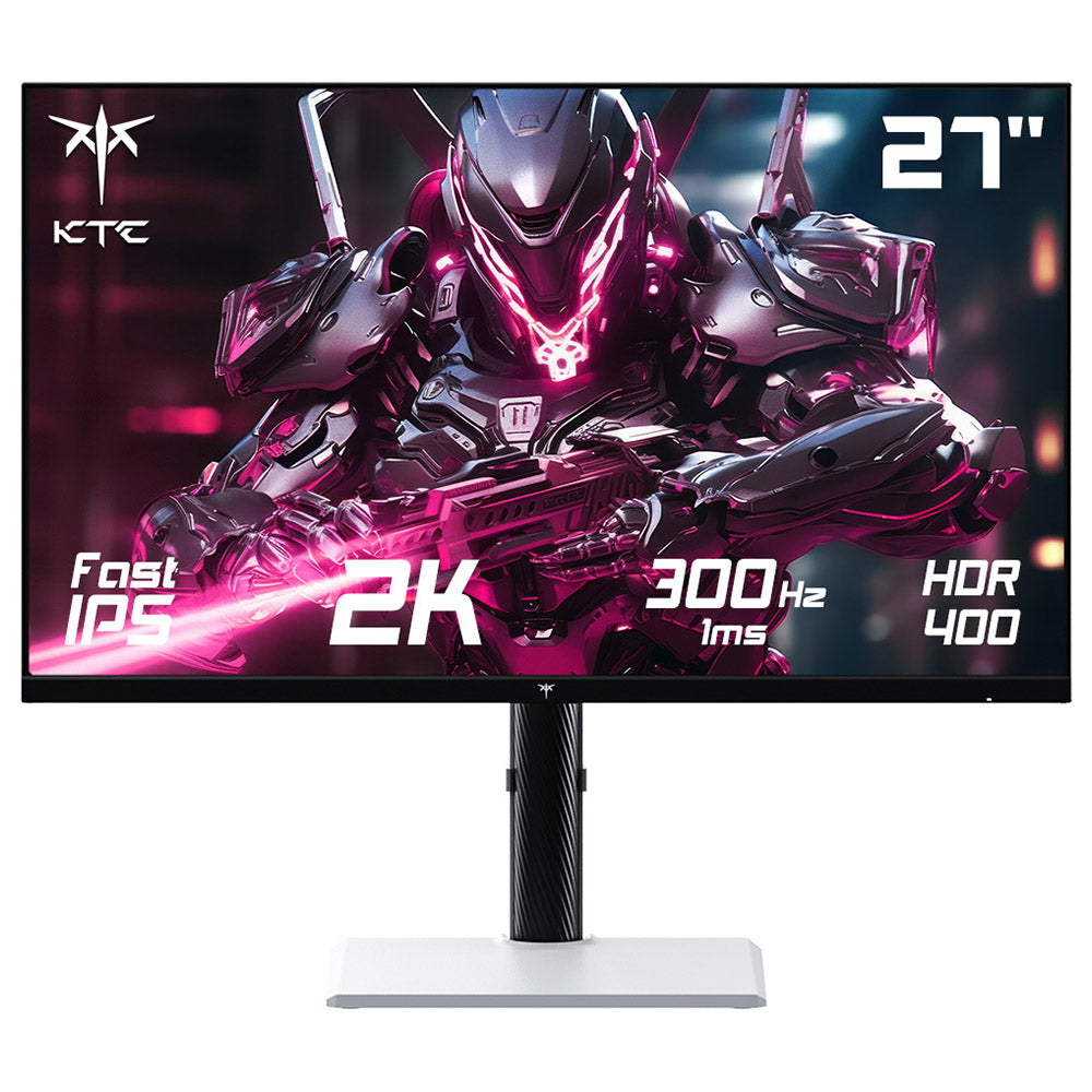 KTC H27E6 27 inch Gaming Monitor, 2560*1440 QHD Fast IPS Screen, 300Hz Refresh Rate, HDR 400, 1ms Response Time, FreeSync &amp; G-Sync, 144% sRGB, VESA Mountable, 2*HDMI 2.1, 2*DP 1.4, 1*USB 2.0, 1*Earphone