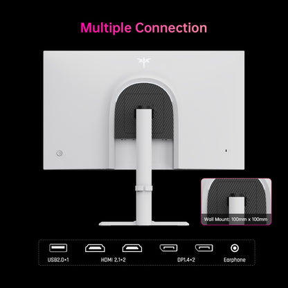 KTC H27E6 27 inch Gaming Monitor, 2560*1440 QHD Fast IPS Screen, 300Hz Refresh Rate, HDR 400, 1ms Response Time, FreeSync &amp; G-Sync, 144% sRGB, VESA Mountable, 2*HDMI 2.1, 2*DP 1.4, 1*USB 2.0, 1*Earphone