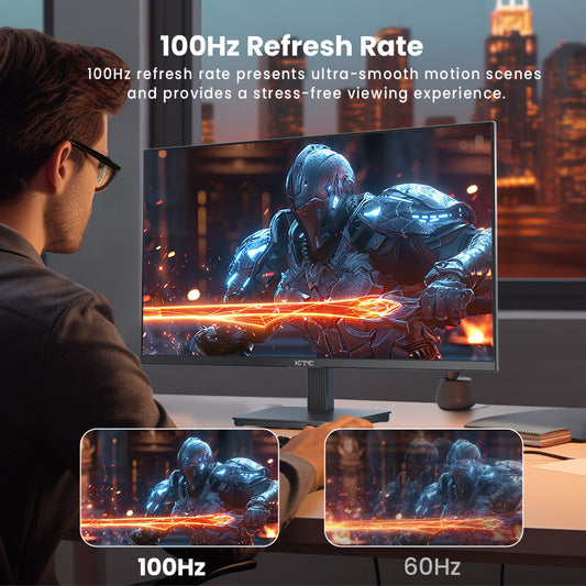 KTC H27T27 Gaming Monitor, 27-inch 2560x1440 QHD IPS Screen, 100Hz Refresh Rate, HDR10, 1ms Response Time, Adaptive-Sync, Low Blue Light &amp; Flicker-Free, VESA Wall Mount, 2*HDMI 2.0, 1*DP 1.4, 1*Headphone Jack