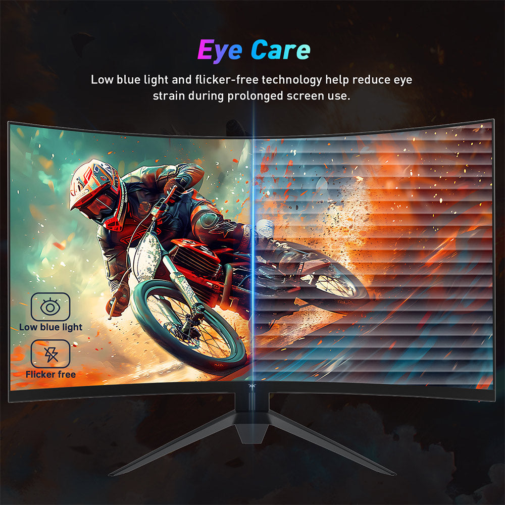 KTC H32S17F 32'' Curved Gaming Monitor, 1920*1080 HVA Panel, 240Hz Refresh Rate, 125% sRGB, 3500:1 Contrast Ratio, Adaptive Sync,   HDR10, 3ms Response Time, 2*HDMI2.0 1*DP1.4 1*USB2.0 1*Audio, VESA Mount, Adjustable Tilt, Low Blue Light
