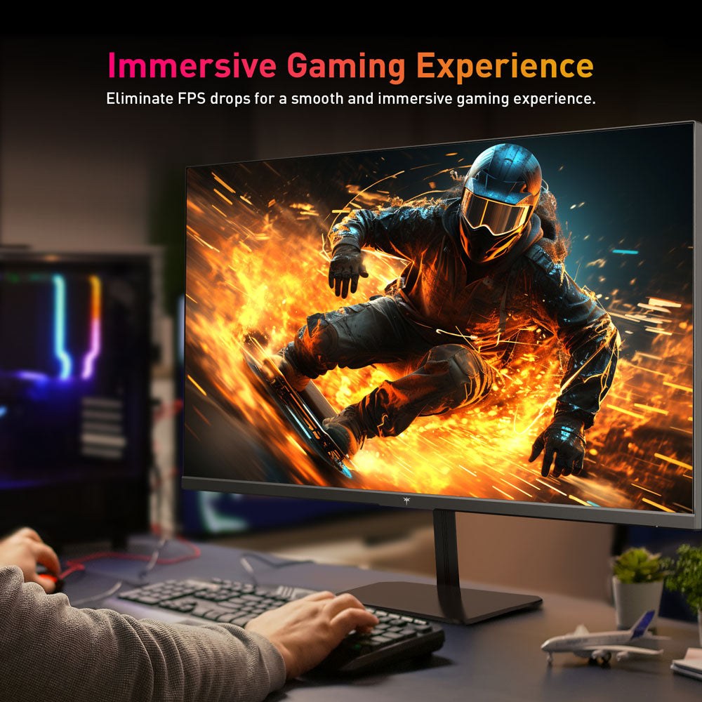 KTC Q24T09 Gaming Monitor, 24-inch 2560*1440 16:9 Fast IPS Screen, 180Hz Refresh Rate, FreeSync &amp; G-Sync, 126% sRGB, HDR Support, Low Blue Light, Wall Mount Support &amp;Tilt Adjustment, 2 x HDMI2.0, 2 x DP1.4, 1 x Earphone Jack