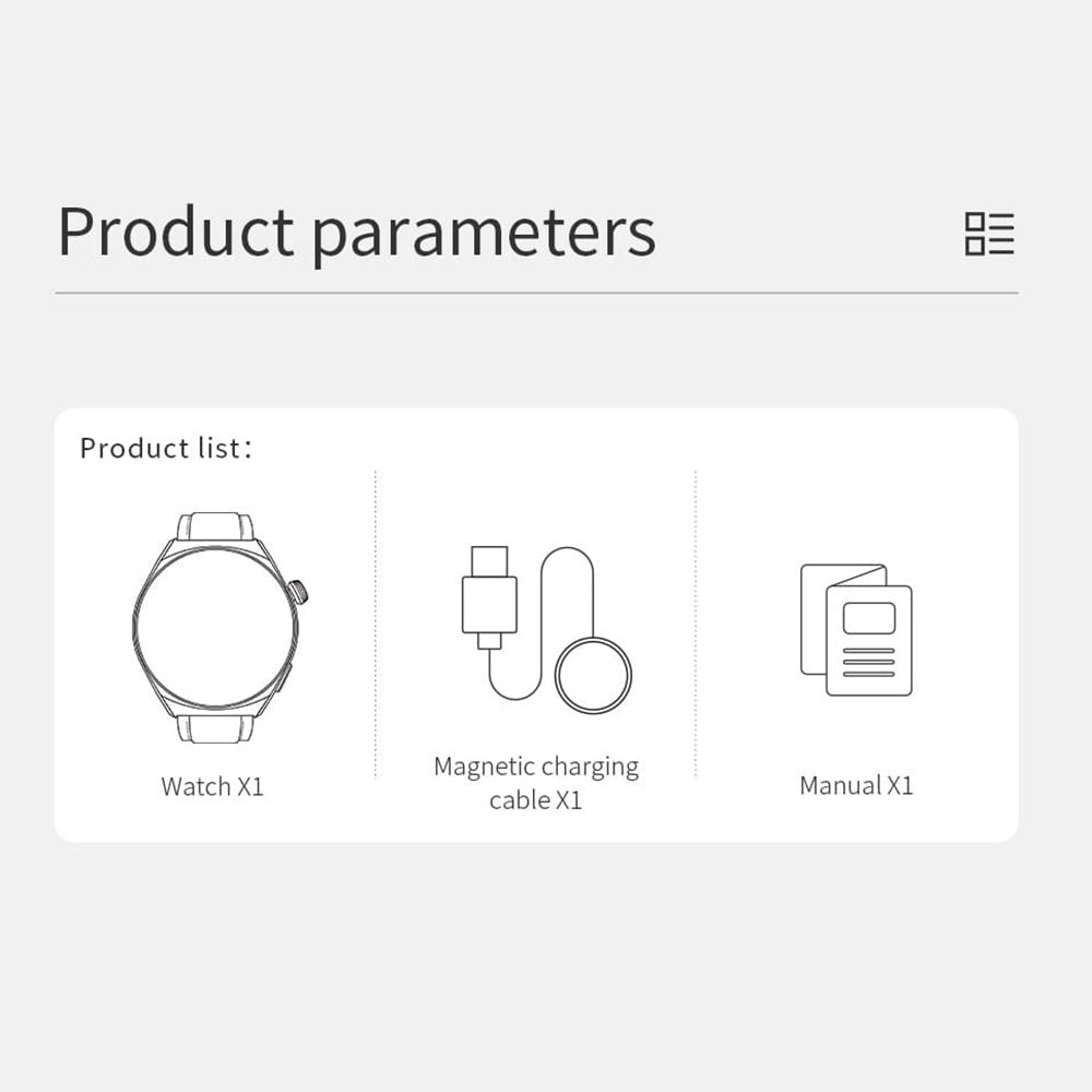 KUMI GW6 Smartwatch, 1.43-inch AMOLED HD Screen, Al Voice Function, Sleep Heart Rate Monitoring, Bluetooth Calling - Black