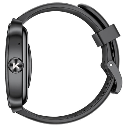 KUMI KU7 Smartwatch, 1.96'' AMOLED Screen, Bluetooth Calling, Health Monitoring, Stock Market Information, 100 Sports Modes - Black