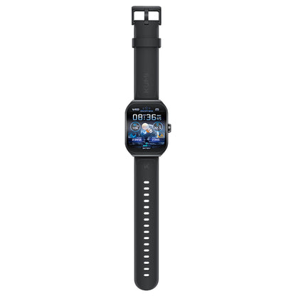KUMI KU7 Smartwatch, 1.96'' AMOLED Screen, Bluetooth Calling, Health Monitoring, Stock Market Information, 100 Sports Modes - Black