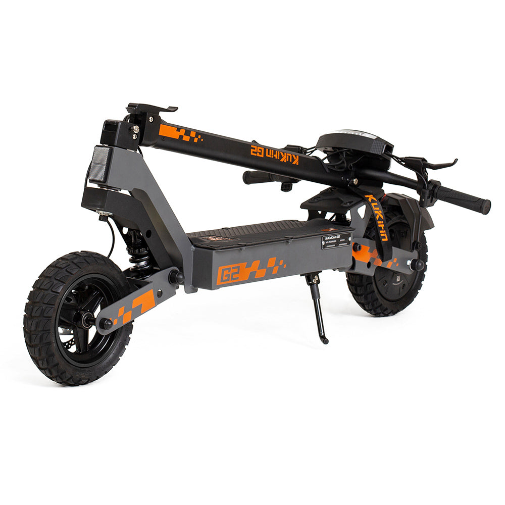 Kukirin G2 Foldable Electric Scooter 2025 Upgrade 800W Motor 48V 15Ah Battery 10-inch Tire 45km/h Max Speed 55km Range Touchscreen Display Disc Brake 7 Light System - Black