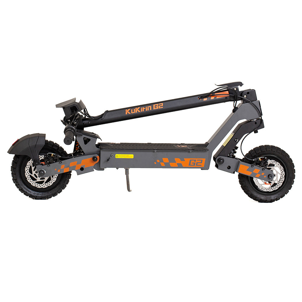 Kukirin G2 Foldable Electric Scooter 2025 Upgrade 800W Motor 48V 15Ah Battery 10-inch Tire 45km/h Max Speed 55km Range Touchscreen Display Disc Brake 7 Light System - Black