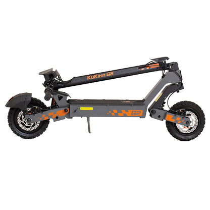 Kukirin G2 Foldable Electric Scooter 2025 Upgrade 800W Motor 48V 15Ah Battery 10-inch Tire 45km/h Max Speed 55km Range Touchscreen Display Disc Brake 7 Light System - Black