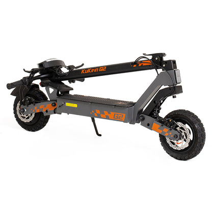 Kukirin G2 Foldable Electric Scooter 2025 Upgrade 800W Motor 48V 15Ah Battery 10-inch Tire 45km/h Max Speed 55km Range Touchscreen Display Disc Brake 7 Light System - Black