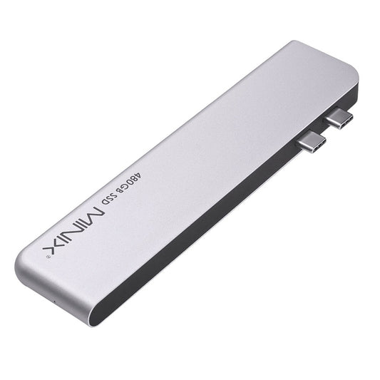 MINIX SD4 GR USB-C 480GB SSD for Apple MacBook Air/Pro, 400MB/s Read &amp; 415MB/s Write Speed, 1*4K@60HZ HDMI, 1* 5K@60Hz Thunderbolt 3, 1*USB 3.0 Data Transfer Up to 5Gbps - Grey