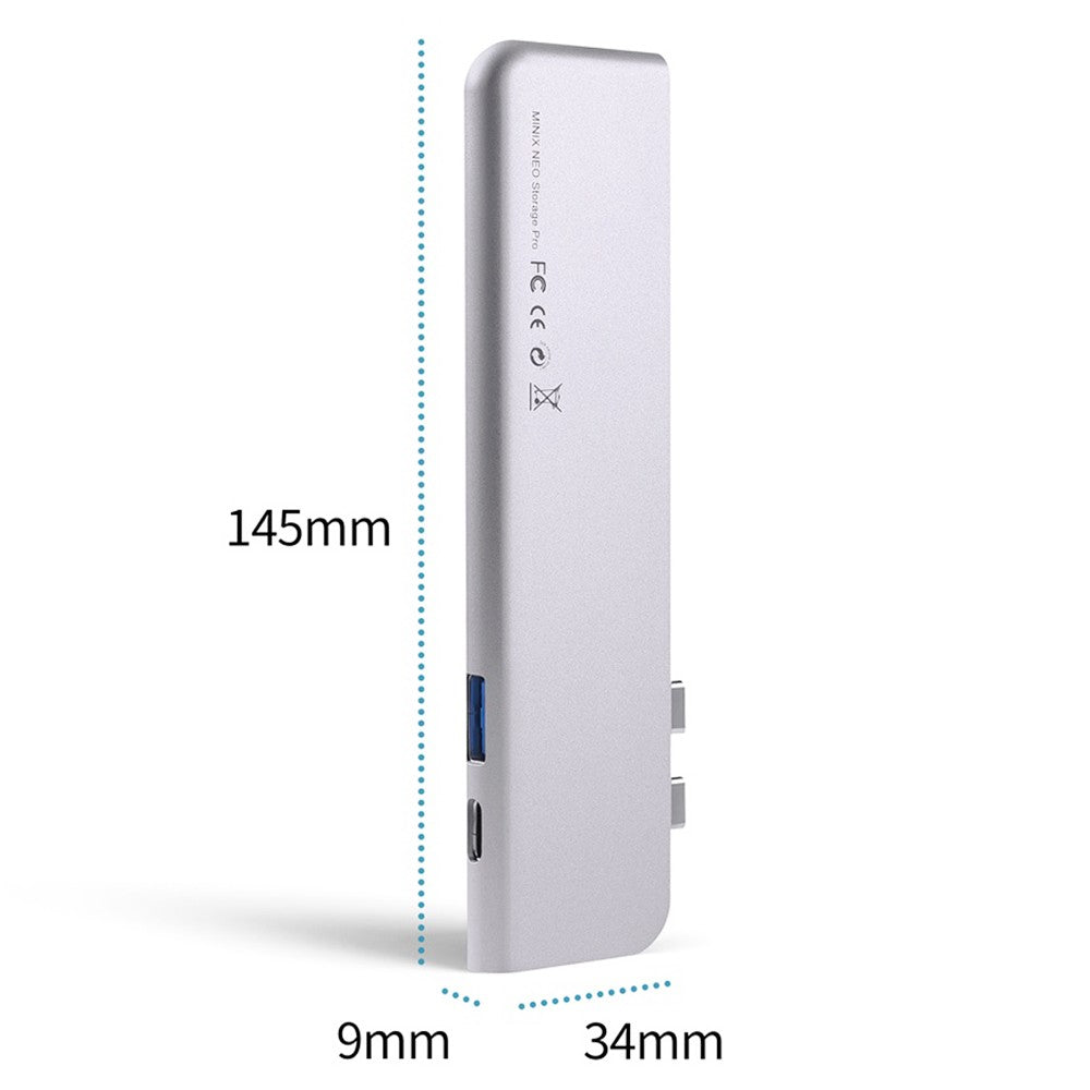 MINIX SD4 GR USB-C 480GB SSD for Apple MacBook Air/Pro, 400MB/s Read &amp; 415MB/s Write Speed, 1*4K@60HZ HDMI, 1* 5K@60Hz Thunderbolt 3, 1*USB 3.0 Data Transfer Up to 5Gbps - Grey
