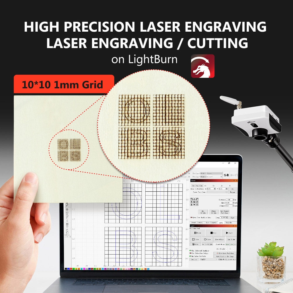Mintion Lasercam Laser Engraver Camera, 1080P Video Resolution, Positioning in LightBurn, WiFi Remote Control, Auto Time-Lapse Video, Fire Detection, Night Version, Support PC Browser