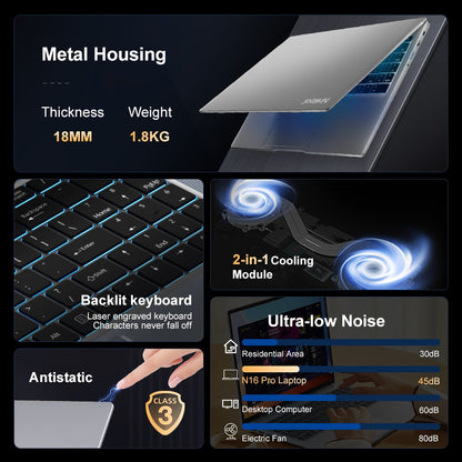 Ninkear N16 Pro Laptop, 16 inch 2560*1600 IPS Screen, Intel Core i9-12900HK 14 Cores Max 5.0GHz, 32GB RAM 1TB SSD, 120Hz Refresh Rate, WiFi 6, 5000mAh, Backlit Keyboard, 1*Full-featured Type-C, 2*USB3.0, 1*USB2.0, 1*HDMI, 1*RJ45 1*Headphone Jack