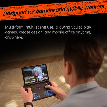 One Netbook OneXPlayer G1 Handheld Gaming PC, AMD Ryzen AI 9 HX 370 12 Cores Max 5.1GHz, 8.8'' 2560*1600 144Hz Screen, 64GB LPDDR5X 7500MHz RAM 4TB SSD, WiFi 6E, 2*USB-C, 1*USB3.2, 1*TF Card, 1* Oculink, 1*3.5mm Audio, Fingerprint Unlock - EU Plug