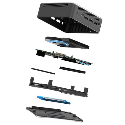 RUPA HSI-95 Mini PC, Intel N95 4 Cores Max 3.4GHz, 8GB RAM 256GB SSD, 3*HDMI 4K 60Hz Triple Screen Display, WiFi 6 Bluetooth 5.2, 3*USB 3.0, 1*Type-C, 1*RJ45, 1* 3.5mm Audio